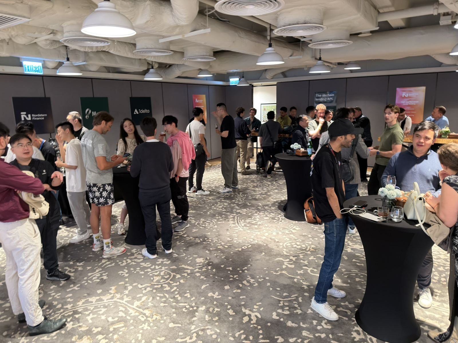 Crowded DFC mixer during a conference week